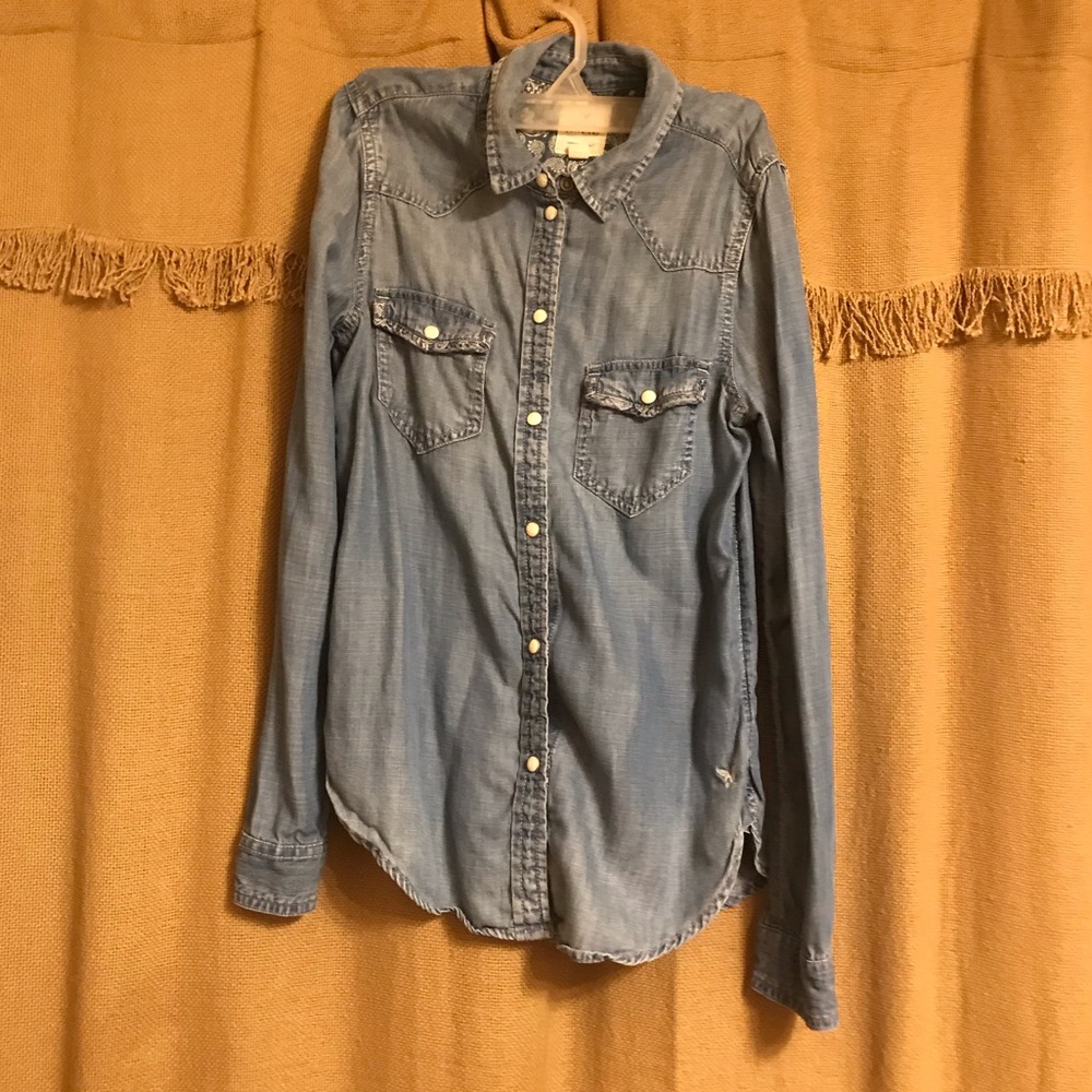 xs long sleeve Denim  shirt